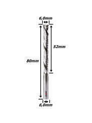 Fresa Up Down Cut 6,0mm (2c) X 52mm Corte X 80mm Total X 6,0mm Haste. (Ftr3616)