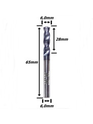 Broca Metal Duro (Hrc45) 6,0mm X 28mm X 65mm X 6,0mm. (Ftr3561)