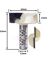 Fresa Plaina Ø42mm X 14mm Corte X 52mm Total X 12mm Haste. (Ftr3569)