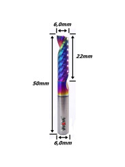 Fresa Up Cut (Dlc) 6,0mm X (1c) X 22mm X 50mm X 6,0mm. (Ftr3614)