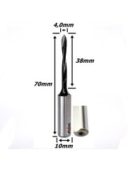 Broca Passante Flecha Rotação À Direita 4,0mm X 10mm Haste. (Ftr3618)
