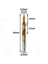 Broca Escalonada 6,5mm X 64mm Total X 6,5mm Haste. (Ftr3671)