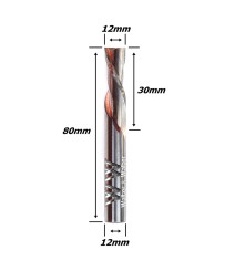 Fresa Down Cut Ø12mm (2c) X 30mm Corte X 12mm. (Ftr2242)