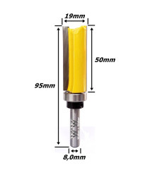 Fresa Reta C/ Rolamento Superior Ø19mm X 50mm Corte X 95mm X 8,0mm Haste. (Ftr3477)