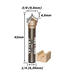 Fresa Pombo 9,5mm (3/8) (4,5mm Raio) X 6,35mm (1/4) Haste. (Ftr2747)
