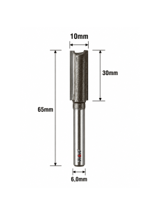 Fresa Reta Paralela Ø10mm (2c) X 30mm Corte X 65mm Total X 6,0mm Haste. (Ftr3627) 