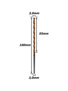 Broca Metal Duro (HRC55) 3,0mm X 55mm X 100mm. (Ftr0885)