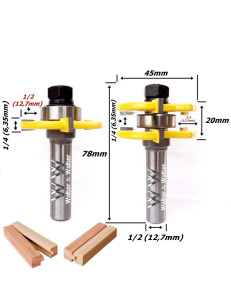 Fresa D/ Encaixe Macho e Fêmea Ø45mm 6,35mm (1/4) X 12,7mm (1/2) Haste. (Ftr3568)
