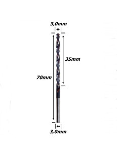 Broca Metal Duro (Hrc45) 3,0mm X 35mm X 70mm X 3,0mm. (Ftr3559)