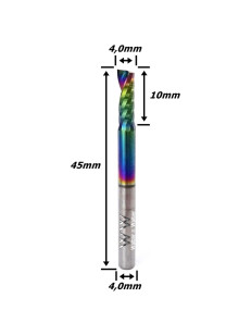 Fresa 4,0mm (Dlc) (1c) X 10mm X 45mm X 4,0mm. (Ftr3557)