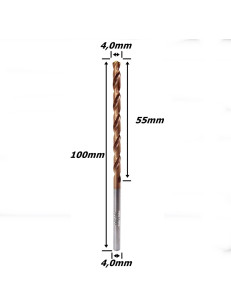 Broca Metal Duro (HRC55) 4,0mm X 55mm X 100mm. (Ftr3562)
