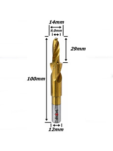 Broca Escalonada Ø14mm X 100mm Total X 12mm Haste. (Ftr3675)