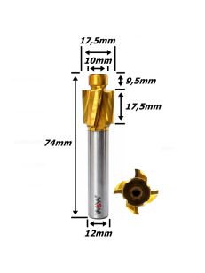 Fresa De Topo Pra Rebaixo Ø10mm X 17,5mm X Haste 12mm. (Ftr3670)