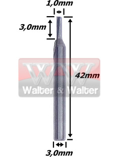 Reta Paralela 1,0mm (1c) X 3,0mm ÁRea De Corte X 42mm Total X 3,0mm Haste. (Ftr1286)