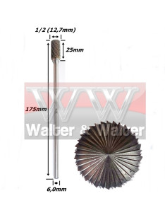 Lima Rotativa Cilíndrica Reta Ø12,7mm (1/2) X 25mm Corte X 175mm Comprimento X 6,0mm Haste. (Ftr0962)