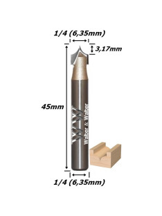 Fresa Pombo 6,35mm (1/4) (3,17mm Raio) X 45mm Total X 6,35mm (1/4) Haste. (Ftr2746)