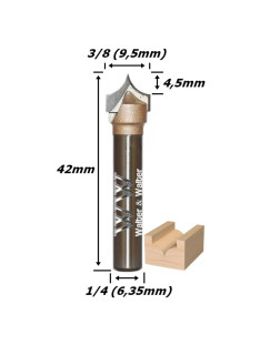 Fresa Pombo 9,5mm (3/8) (4,5mm Raio) X 6,35mm (1/4) Haste. (Ftr2747)