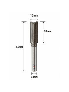Fresa Reta Paralela Ø10mm (2c) X 30mm X 65mm X 6,0mm Haste. (Ftr3627) 
