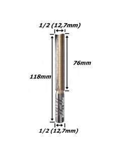 Fresa Reta Ø12,7mm (1/2") X 76mm Corte X 118mm Total X 12,7mm Haste. (Ftr29446)