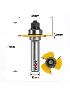 Fresa Debrum Reta (3c) Ø45mm X 2,0mm X 12mm Haste. (Ftr203)