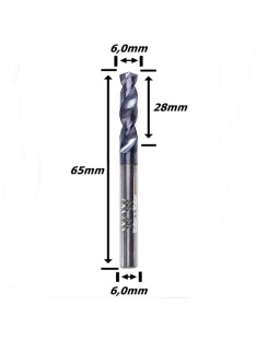 Broca Metal Duro (Hrc45) 6,0mm X 28mm X 65mm X 6,0mm. (Ftr3561)