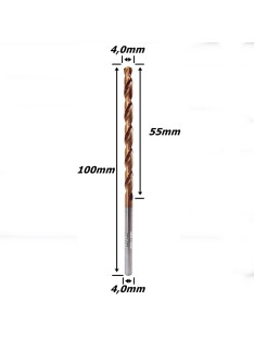 Broca Metal Duro (HRC55) 4,0mm X 55mm X 100mm. (Ftr3562)