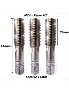 Kit 3 Macho Manual Hss (ALM) Ø24mm X 3,0mm. (Ftr3563)