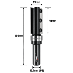 Fresa Reta C/ Rolamento Superior (Intercambiável) Ø19mm X 50mm X 104mm X 12,7mm (1/2) Haste. (Ftr2799)