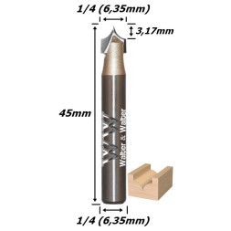 Fresa Pombo 6,35mm (1/4) (3,17mm Raio) X 45mm Total X 6,35mm (1/4) Haste. (Ftr2746)