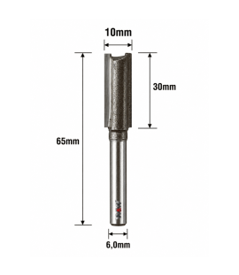 Fresa Reta Paralela Ø10mm (2c) X 30mm Corte X 65mm Total X 6,0mm Haste. (Ftr3627) 