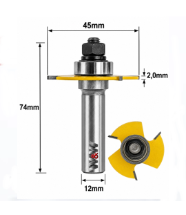 Fresa Debrum Reta (3c) Ø45mm X 2,0mm X 12mm Haste. (Ftr203)