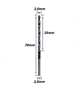 Broca Metal Duro (Hrc45) 3,0mm X 35mm X 70mm X 3,0mm. (Ftr3559)