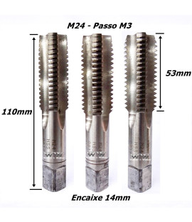 Kit 3 Macho Manual Hss (ALM) Ø24mm X 3,0mm. (Ftr3563)