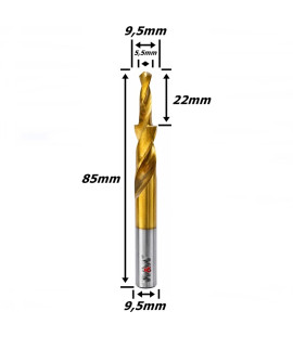 Broca Escalonada 9,5mm X 85mm Total X 8,5mm Haste. (Ftr3674)