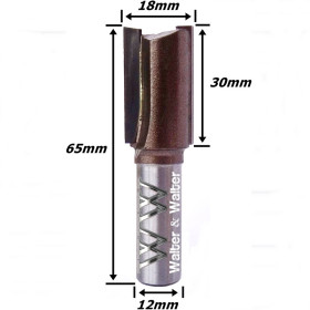 Fresa Reta Ø18mm X 30mm Corte X 65mm Total X 12mm Haste. (Ftr3590) 