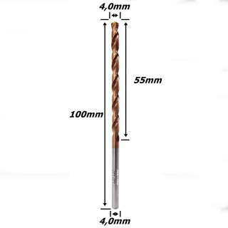 Broca Metal Duro (HRC55) 4,0mm X 55mm X 100mm. (Ftr3562)