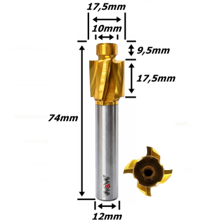 Fresa De Topo Pra Rebaixo Ø10mm X 17,5mm X Haste 12mm. (Ftr3670)