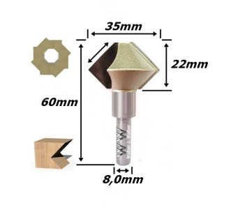 Fresa Tupia Balão 8,0mm Haste. (Ftr3511)